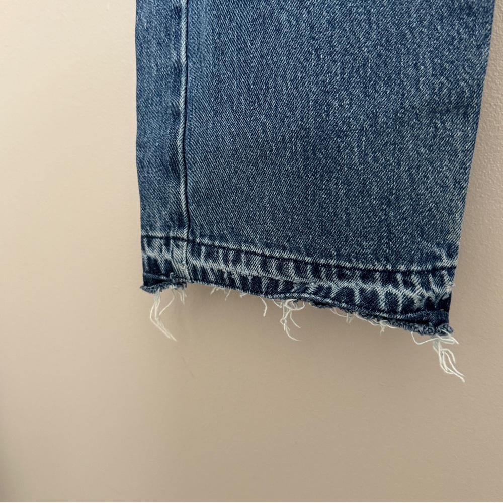 Levi’s 505 Straight Leg Jeans 34x30 Zipper Fly Raw Hem Medium Wash Vintage Vibe - Picture 6 of 8